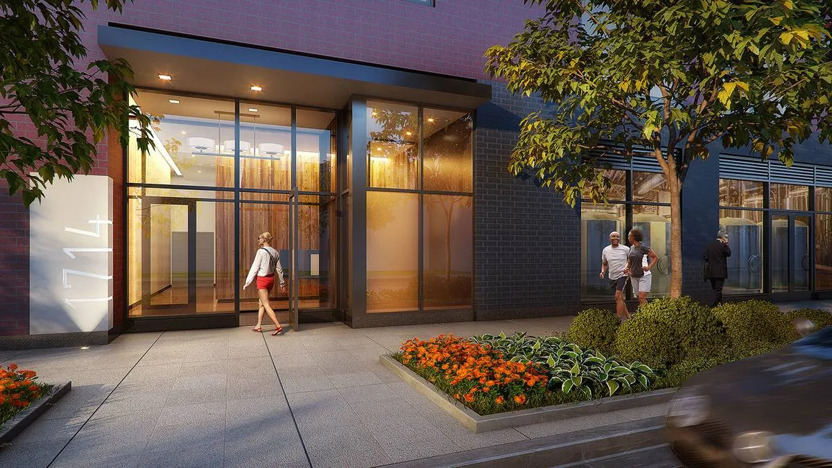 furnished living room at Centrum Lakeview Apartments at 1714 West Roscoe