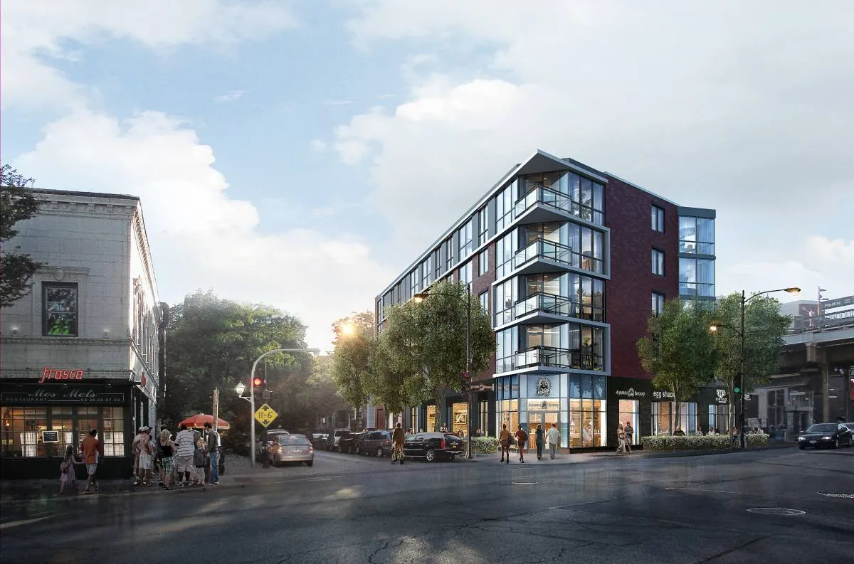 furnished living room at Centrum Lakeview Apartments at 1714 West Roscoe