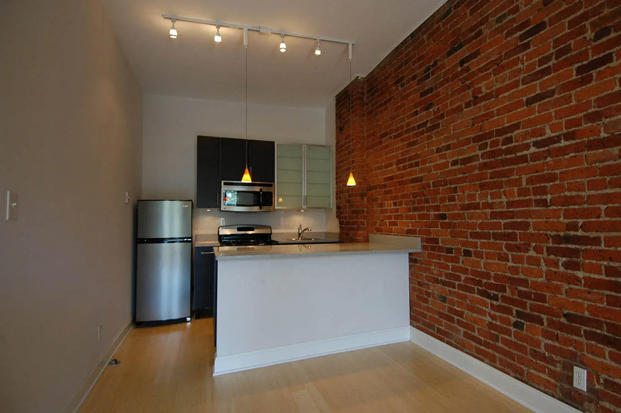 kitchen at Reside on Clark Apartments at 2200 N. Clark in Chicago