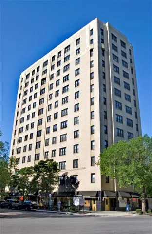 exterior view of Scholars Corner Apartments in Hyde Park Chicago