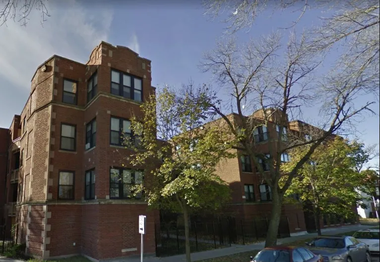 exterior of apartments for rent at 7401 S. Kingston Ave in Chicago, IL
