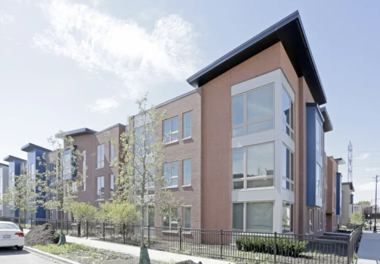 modern apartment building in the East Garfield Park neighborhood of Chicago, IL