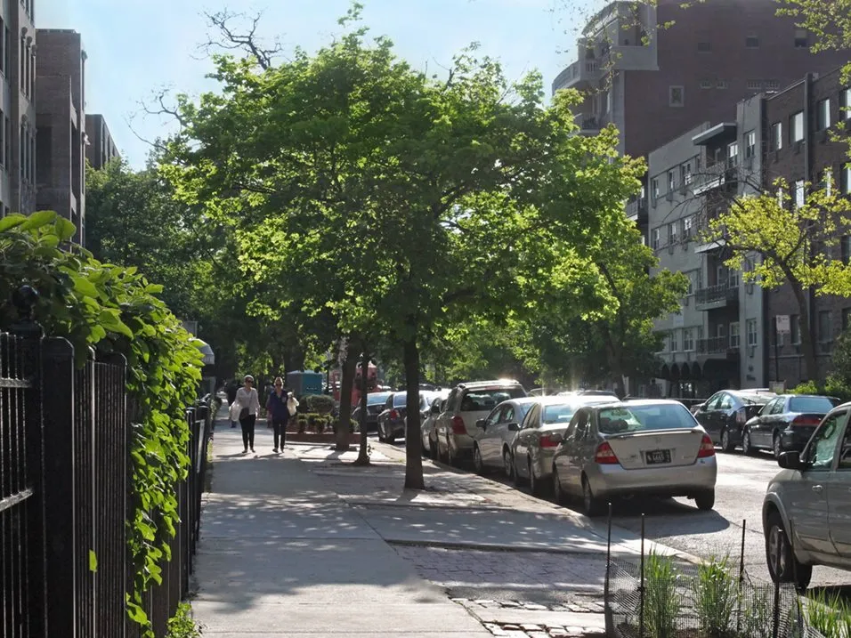 Street Down at Hamilton Place Apartments in West Ridge Chicago