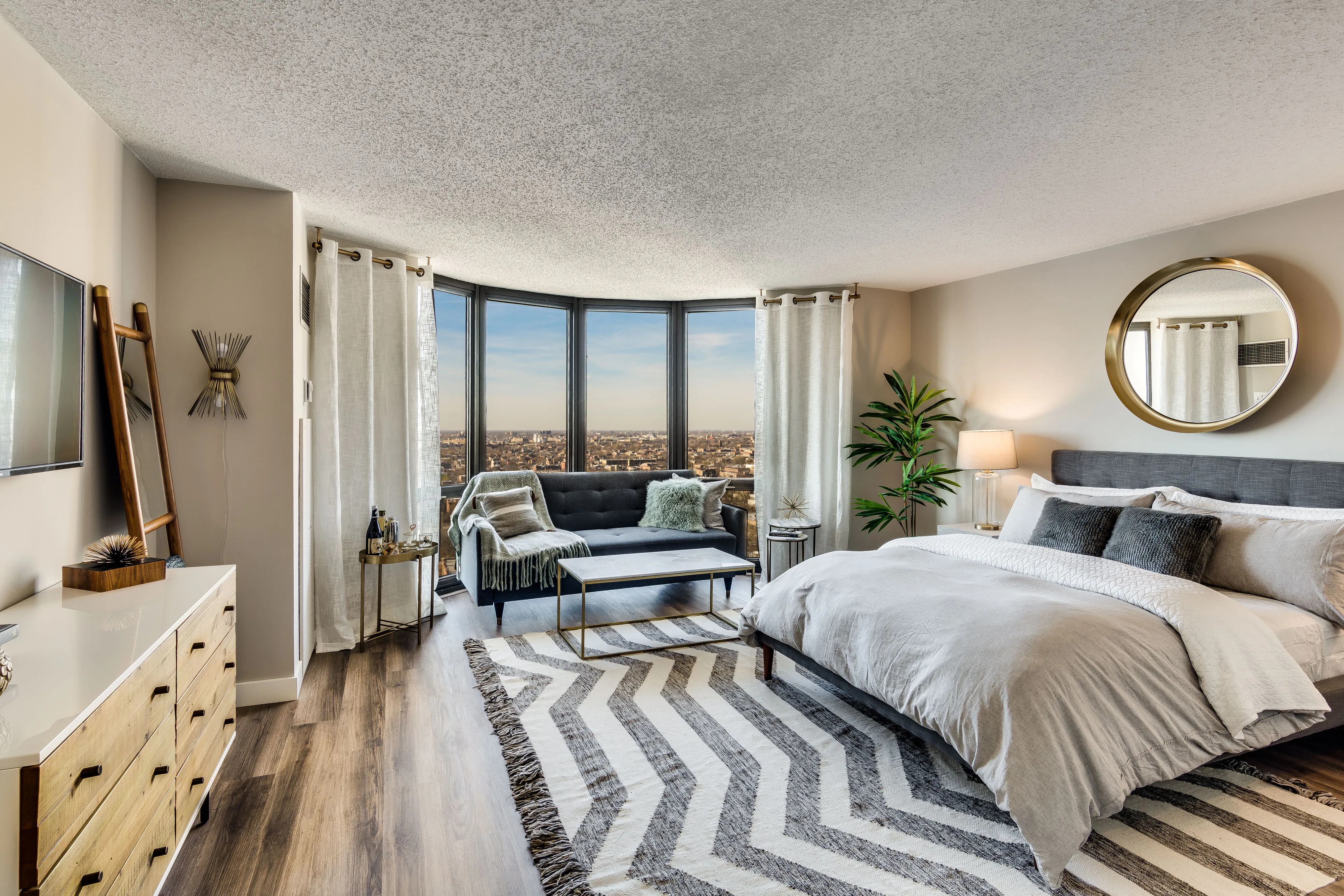 one bedroom model unit at Eugenie Terrace on the Park Apartments