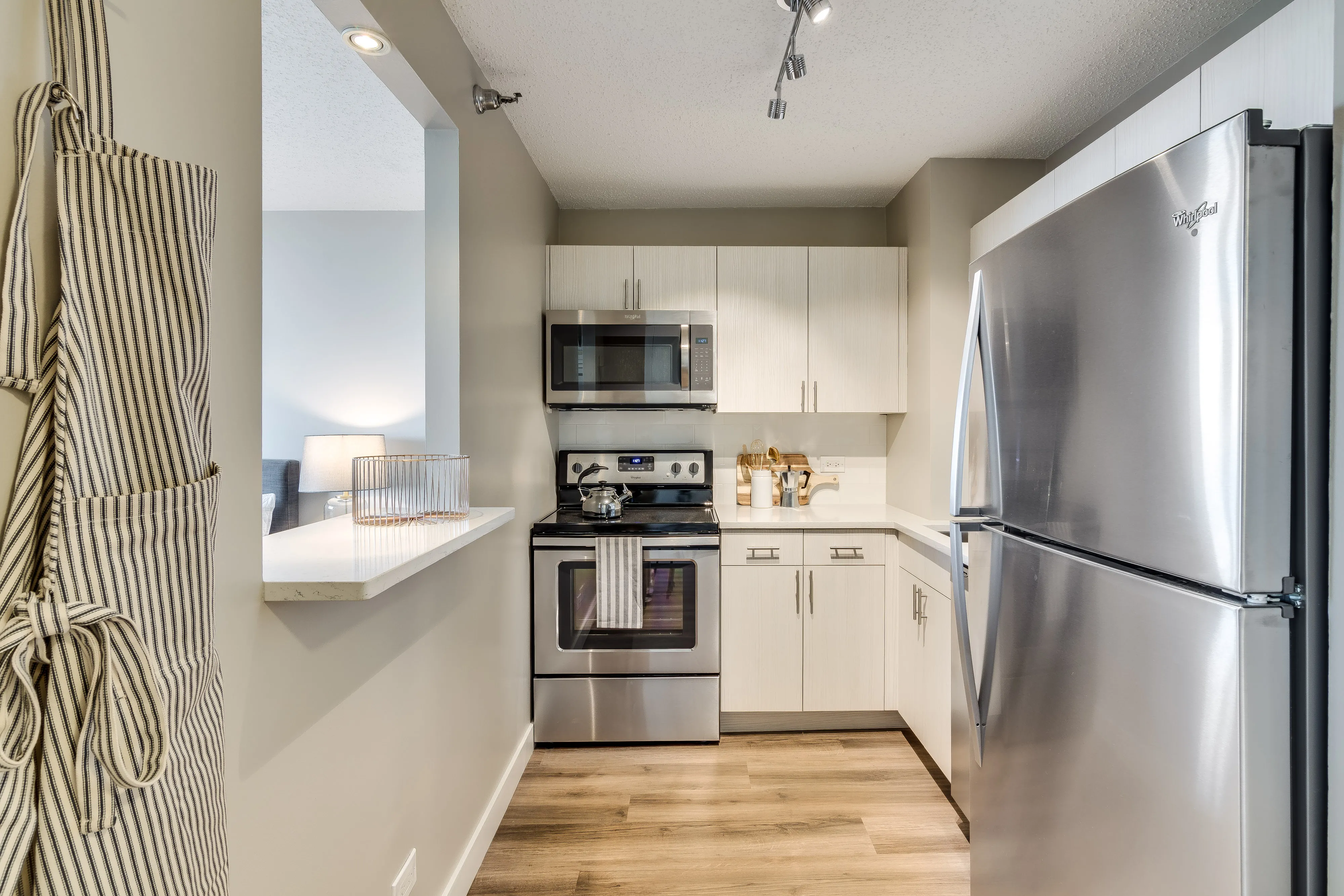 one bedroom model unit at Eugenie Terrace on the Park Apartments