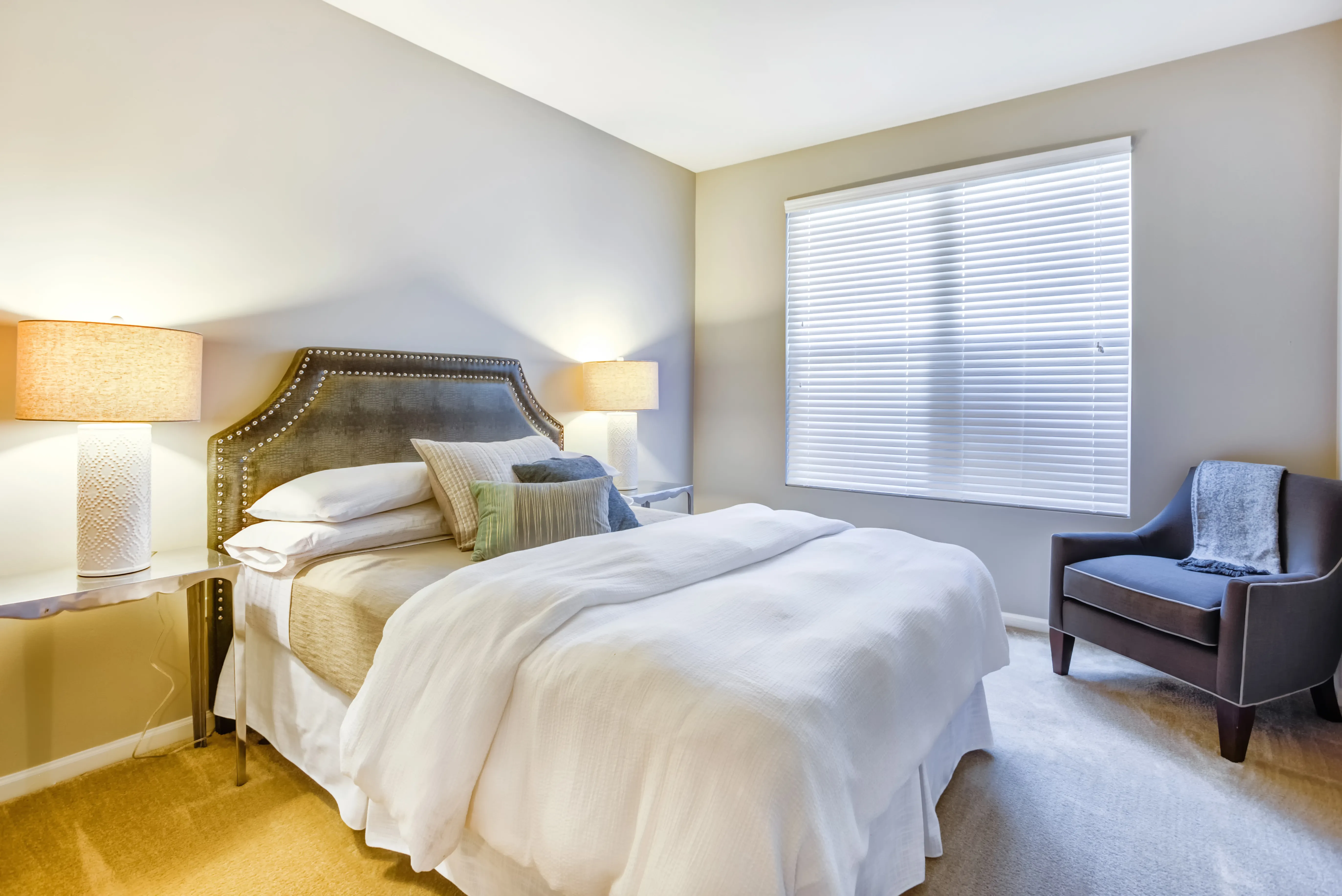 master bedroom at Reserve at Evanston Apartments