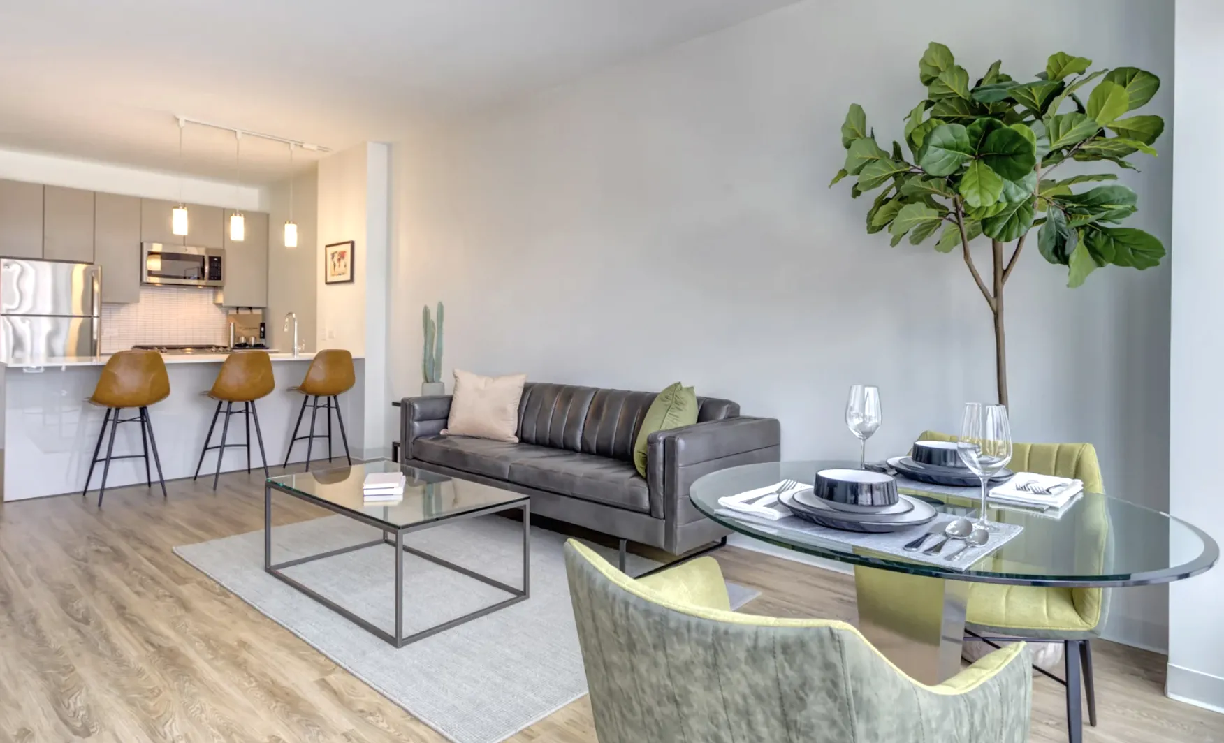 bedroom at The Van Buren Apartments in the West Loop