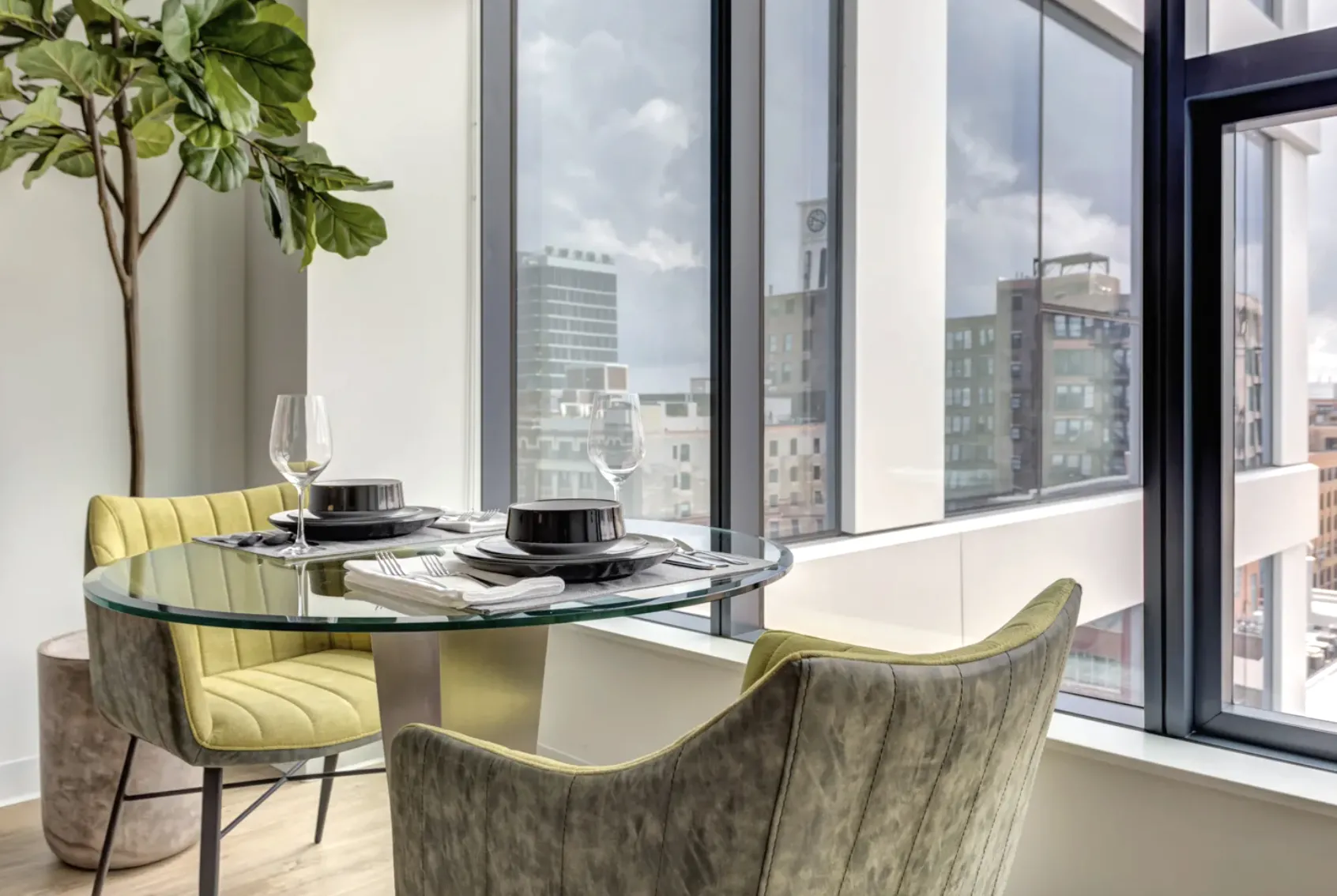 aerial roof view at The Van Buren Apartments in the West Loop in Chicago