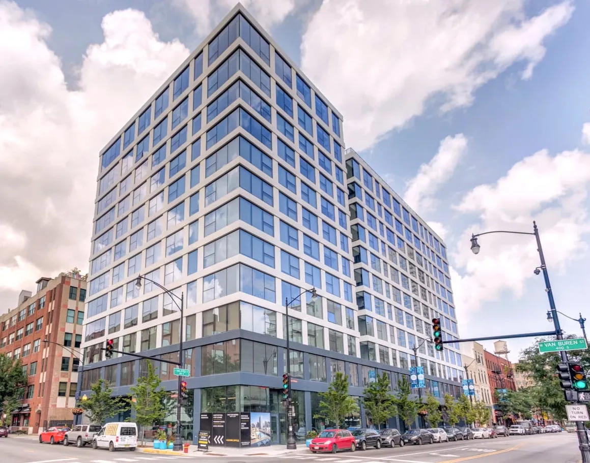 aerial roof view at The Van Buren Apartments in the West Loop in Chicago