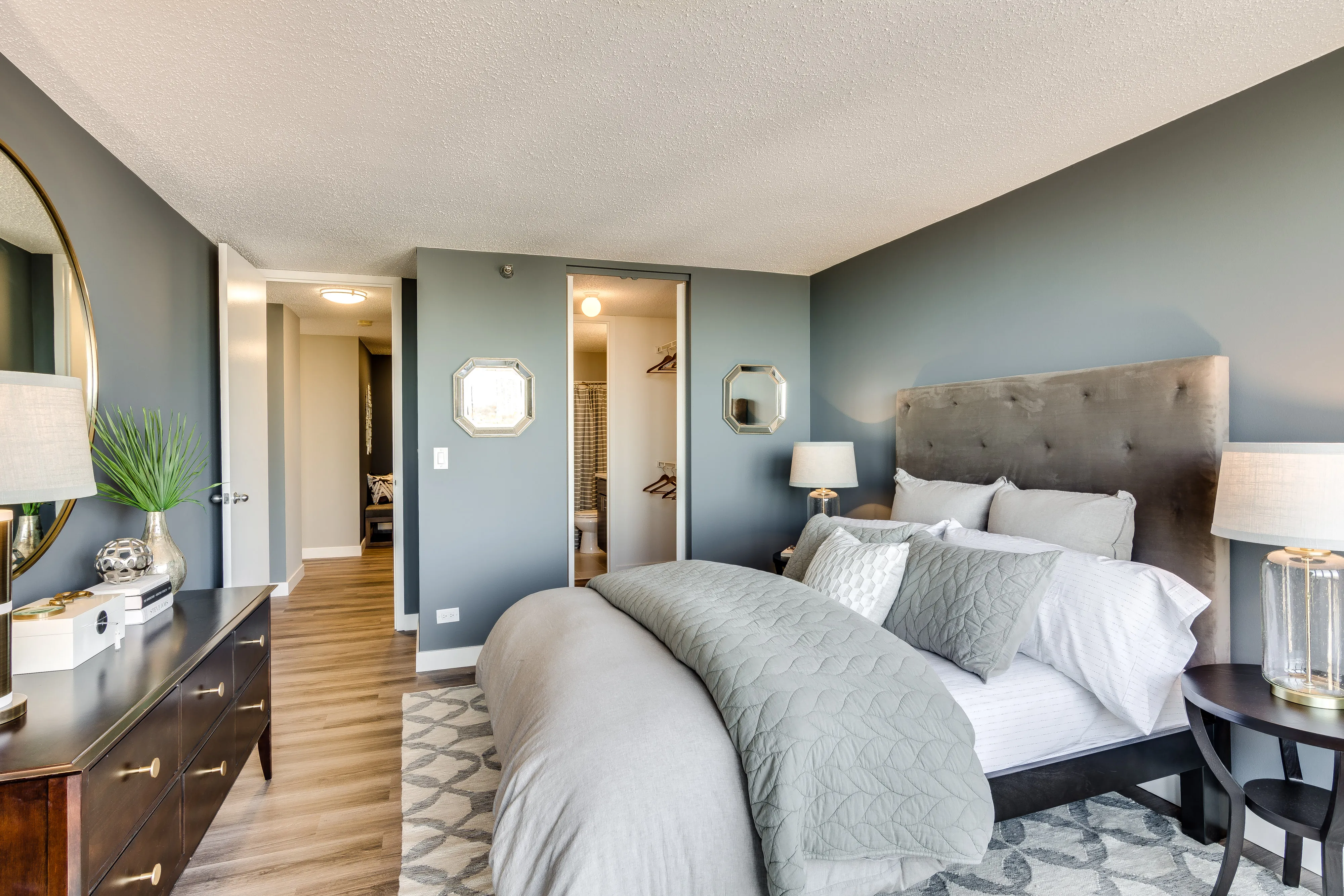 one bedroom model unit at Eugenie Terrace on the Park Apartments