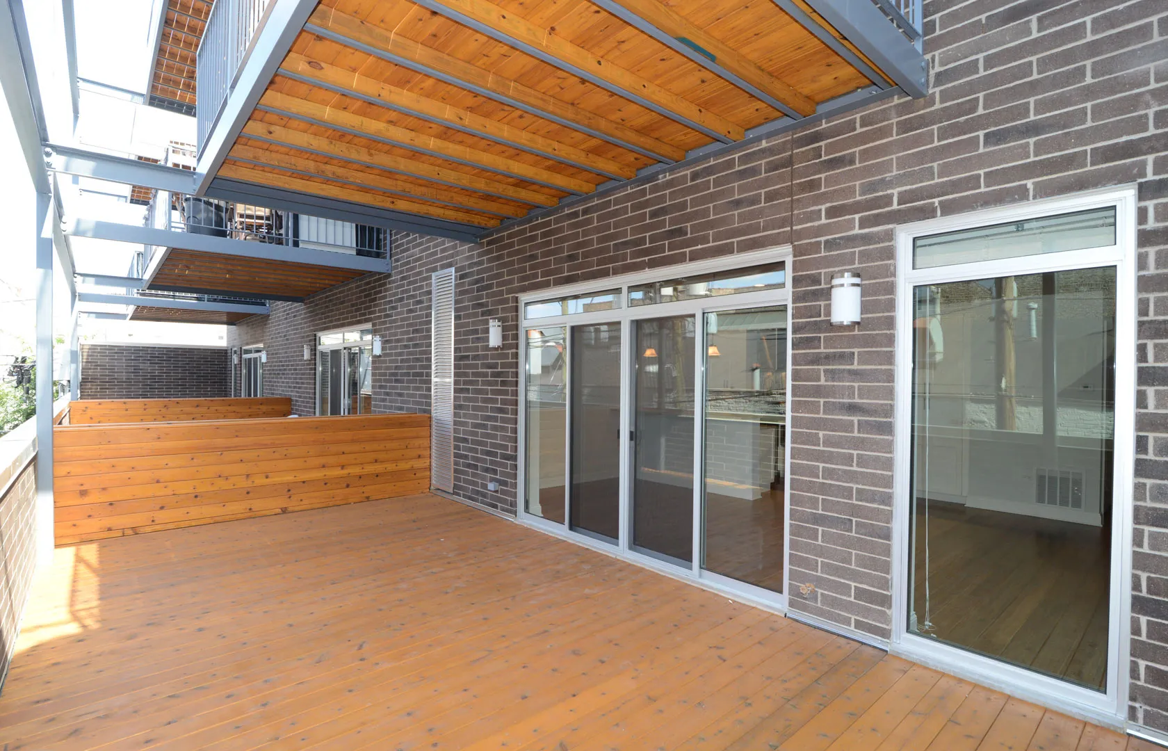 model living room unit at Madison Throop Place Apartments