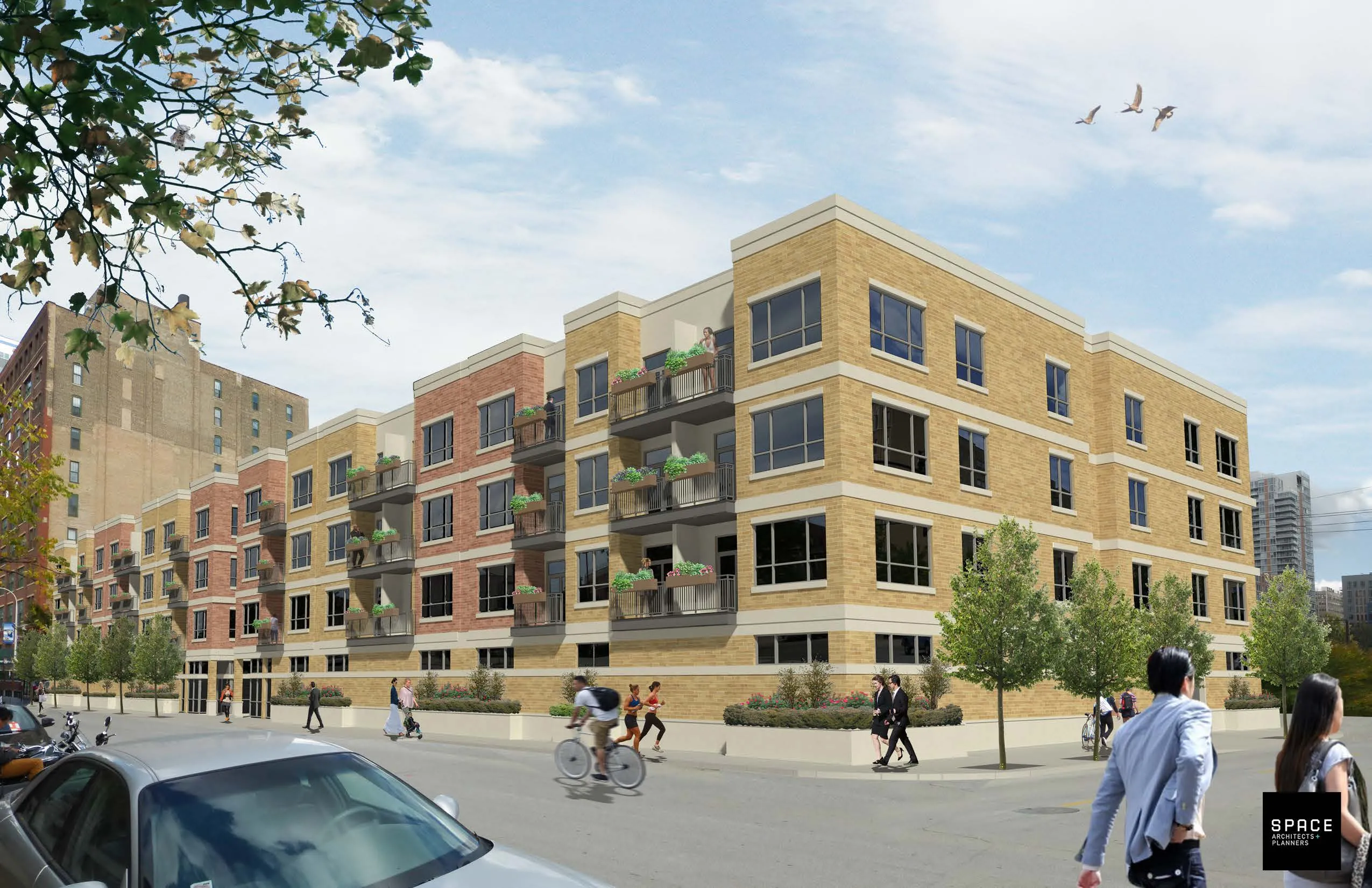 model kitchen at Wells Place Apartments in Chicago