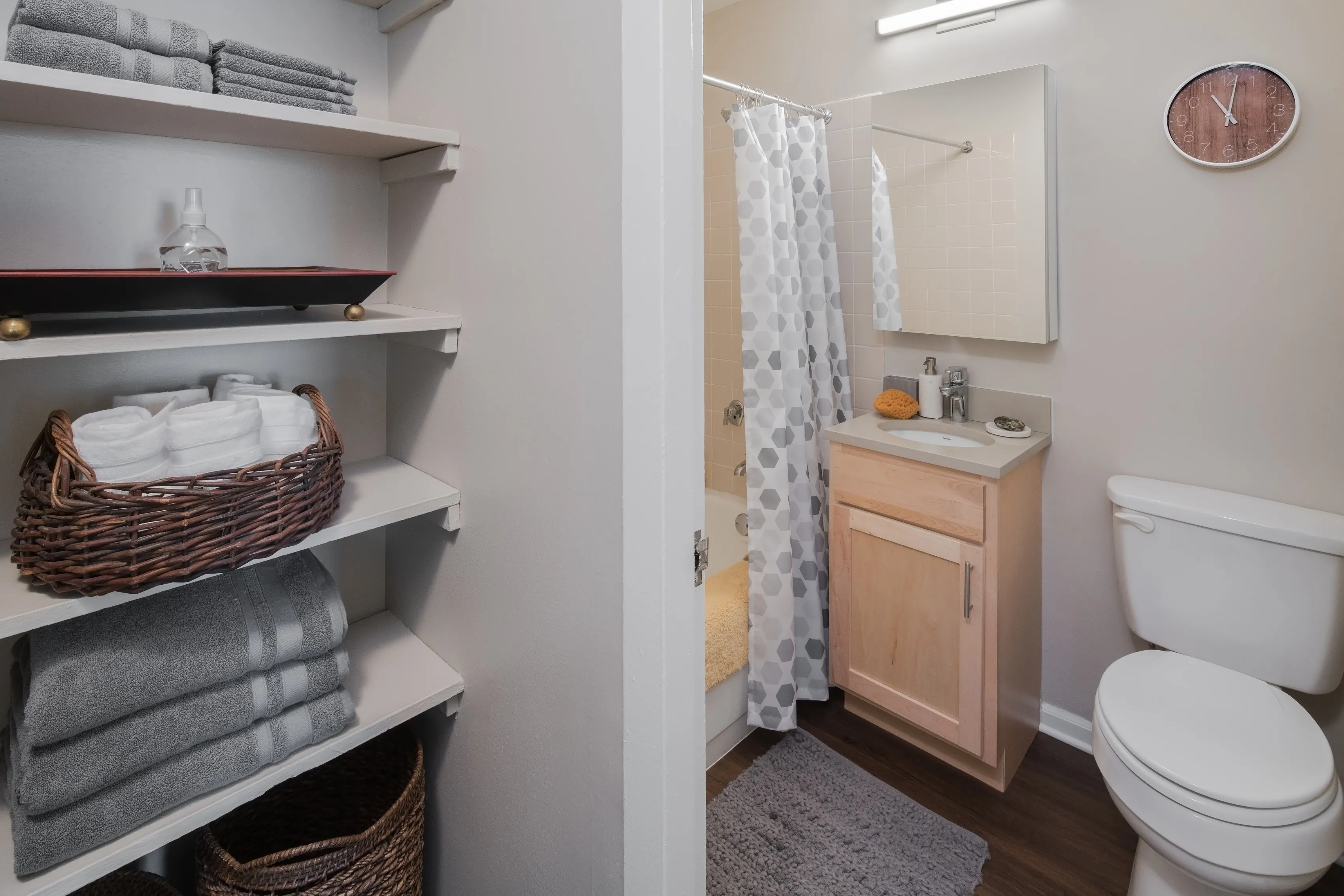 model unit furnished living room at Eden Common Apartments in Bronzeville