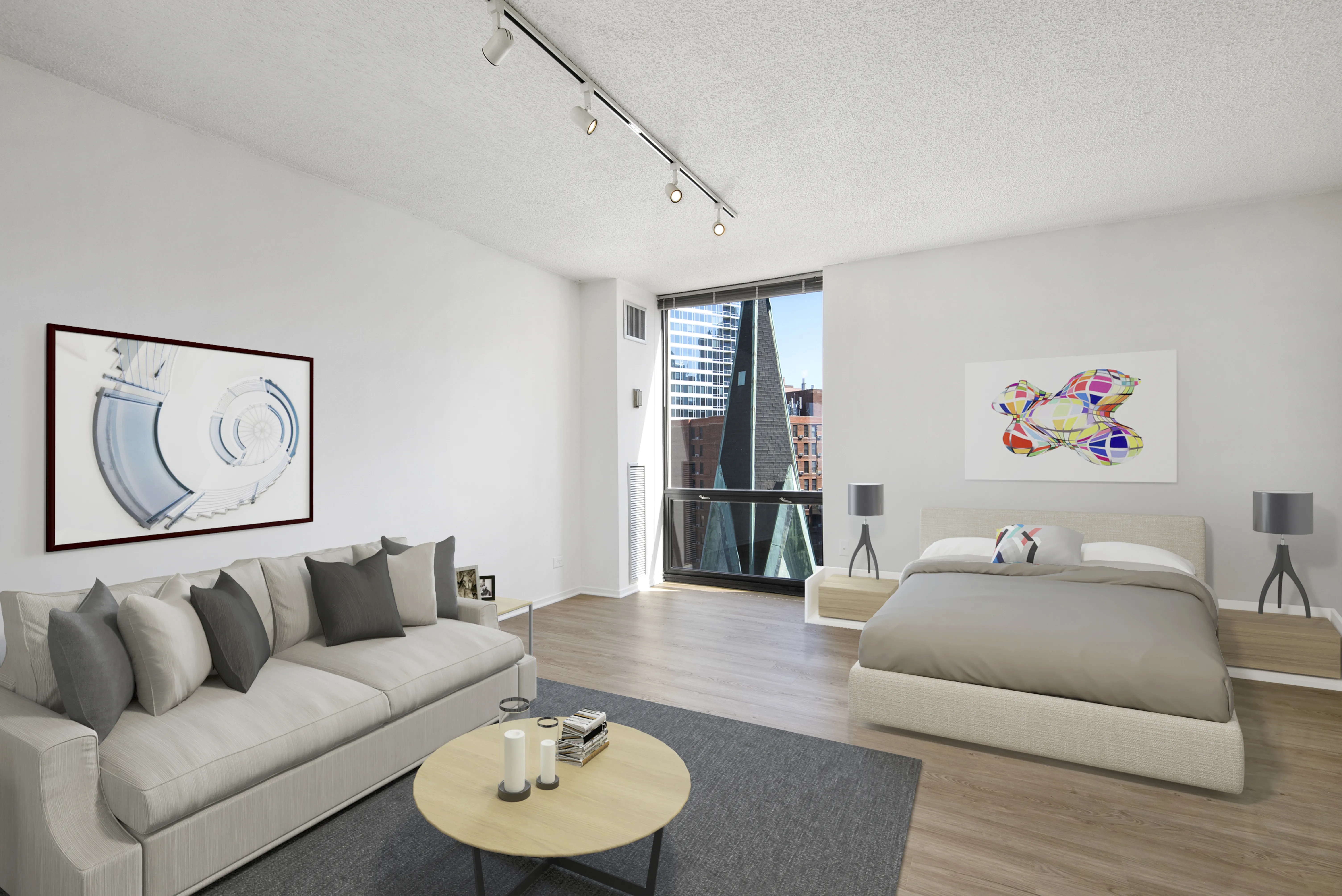 1120 N LaSalle, Two Bedroom Living Room