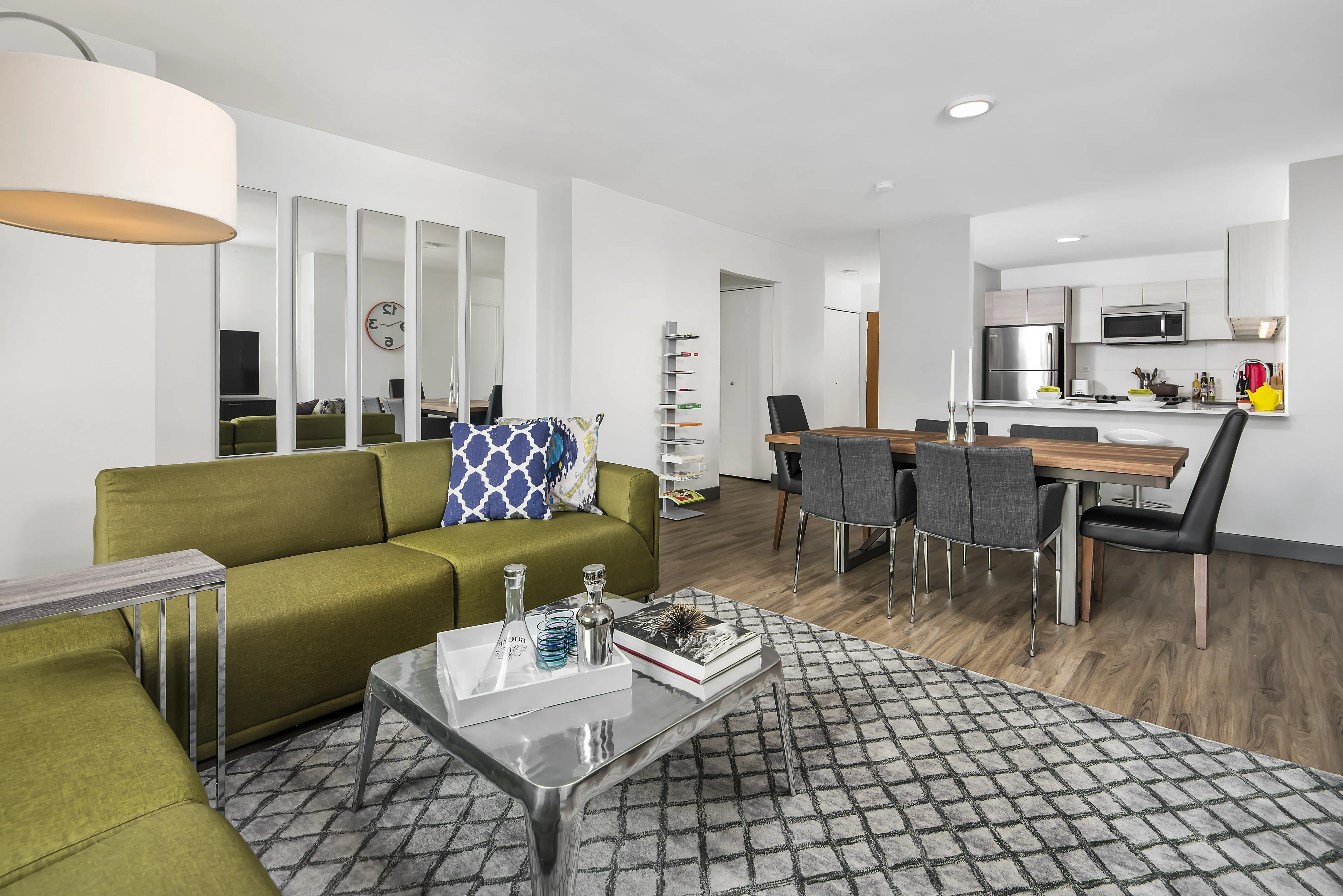 Living/Dining room view at 420 E Ohio Apartments in Streeterville Chicago