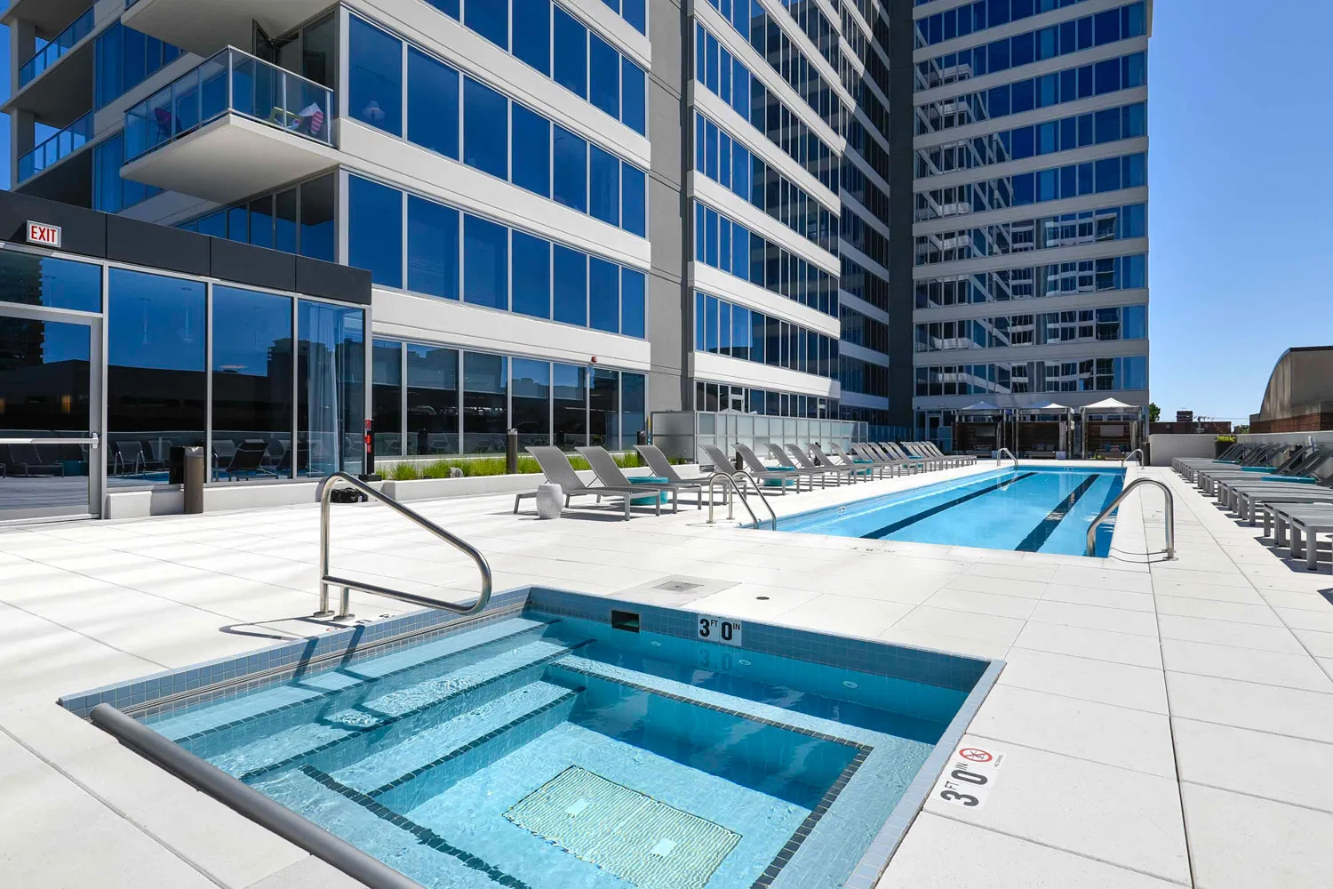 a type model kitchen at E2 Apartments in Evanston IL