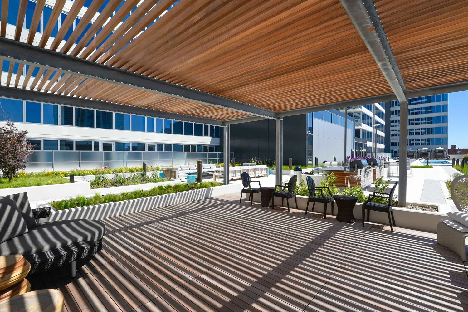 a type model kitchen at E2 Apartments in Evanston IL