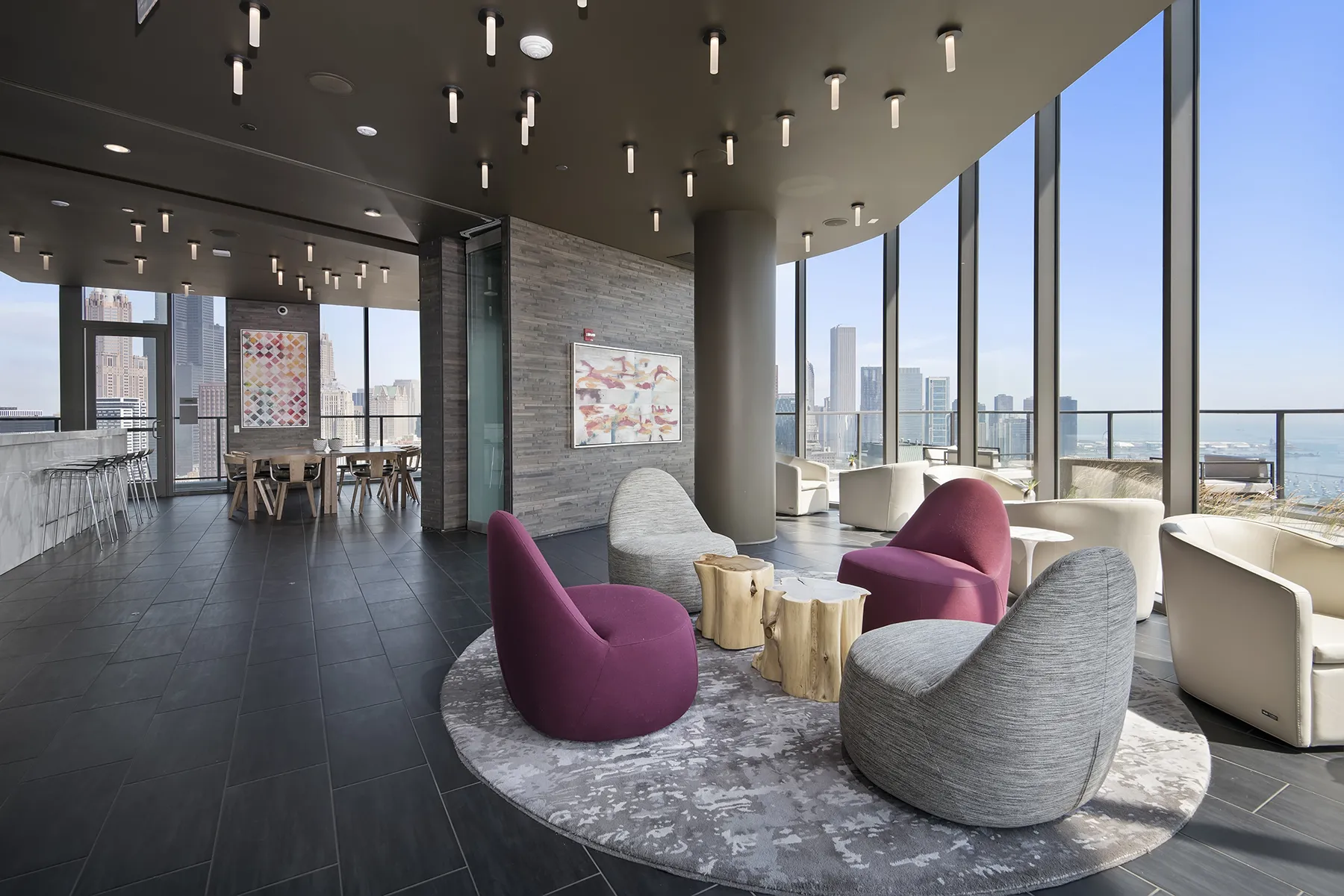 luxury kicthen and island at 1001 South State Apartments in the South Loop