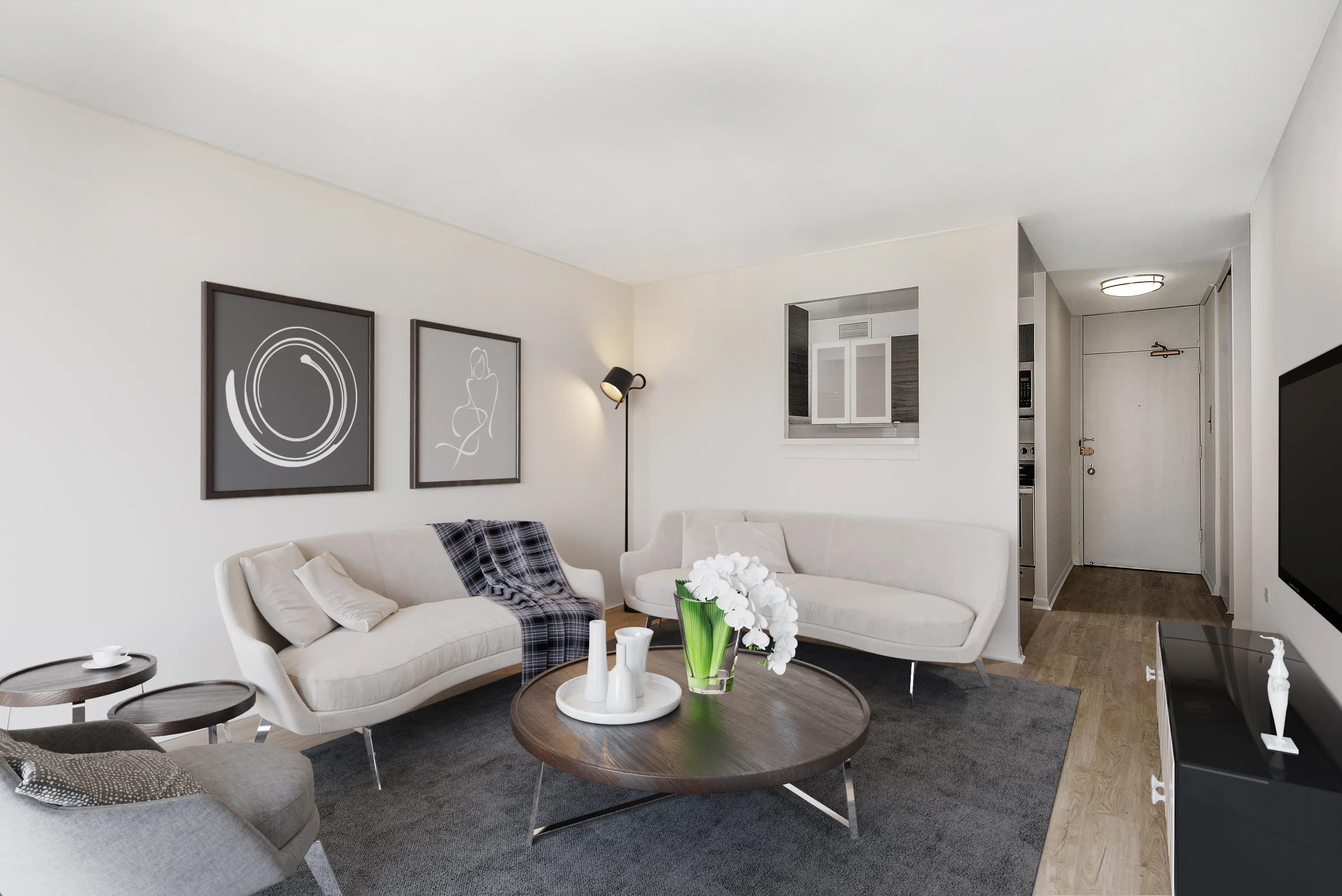 55 W Chestnut, One Bedroom Living room