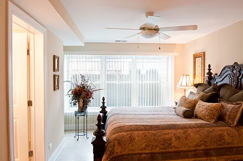 the balconies on the front of 2 South Greenwood Apartments in Park Ridge