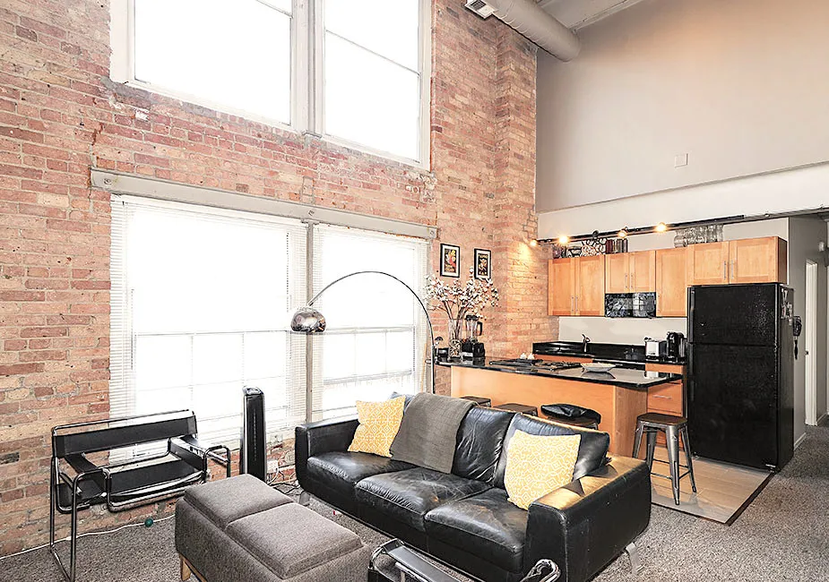 exterior aeial image of The Brewery loft apartments in Lakeview