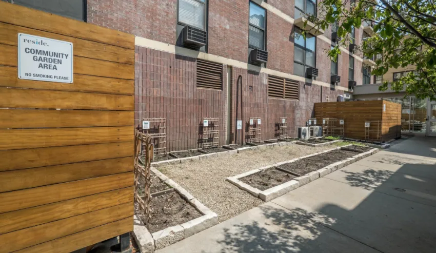 furnished living room at Reside on Barry Apartments