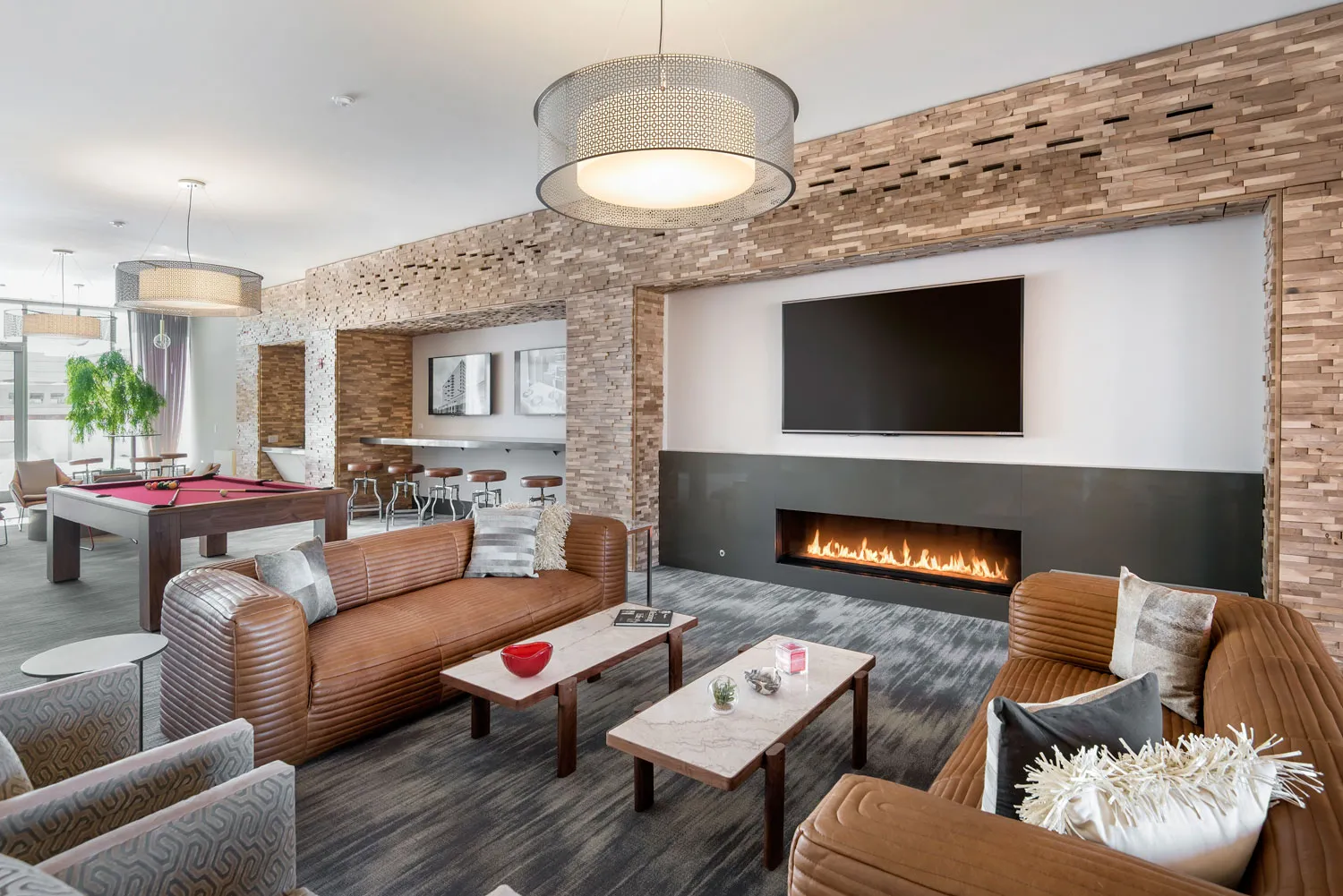 a type model kitchen at E2 Apartments in Evanston IL