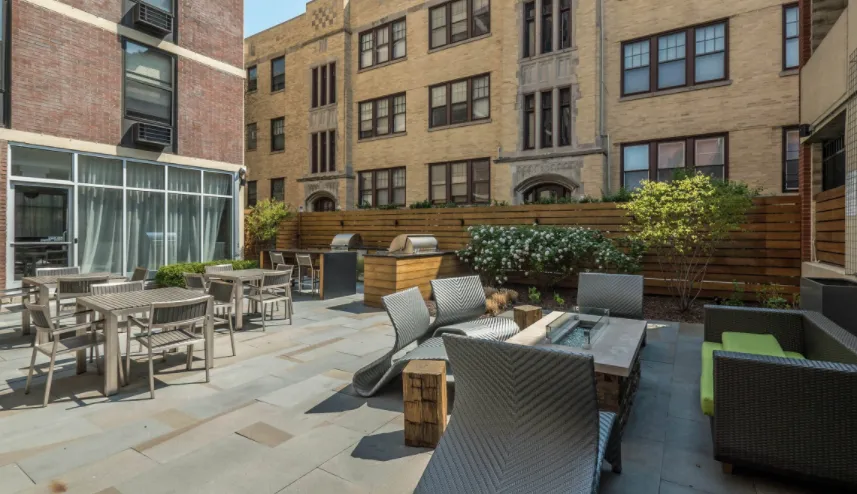 furnished living room at Reside on Barry Apartments