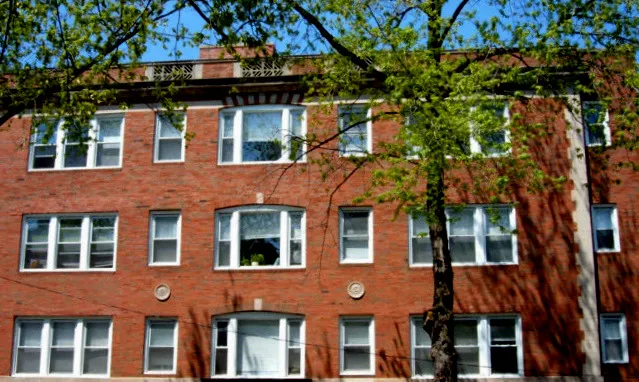 brick exterior at 738 West Briar Apartments
