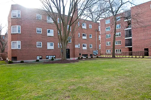 front entrance door with grass walkway at 2321 Central Apartments