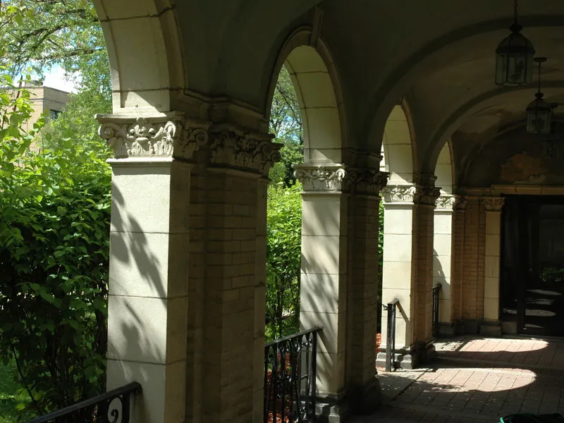 light brick and terra cotta roof at Wolcott Terrace Apartments