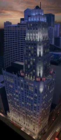 corner view of Randolph Tower City Apartments in the Chicago Loop
