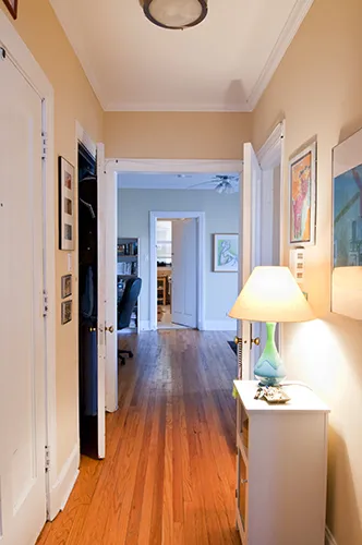 exterior view from across the street at 618 Hinman Apartments in Evanston