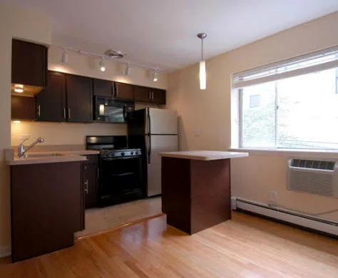 kitchen at Reside on Pine Grove Apartments in Lakeview Chicago