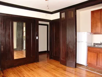 l;ooking up at 4554 N Malden Apartments in Uptown