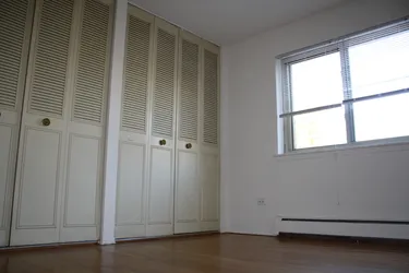 tree in front of lobby of 1055 West Catalpa Apartments in Edgewater Chicago