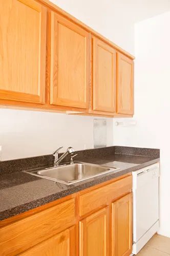 landscaped courtyard of 1509 Hinman Apartments in Evanston Illinois