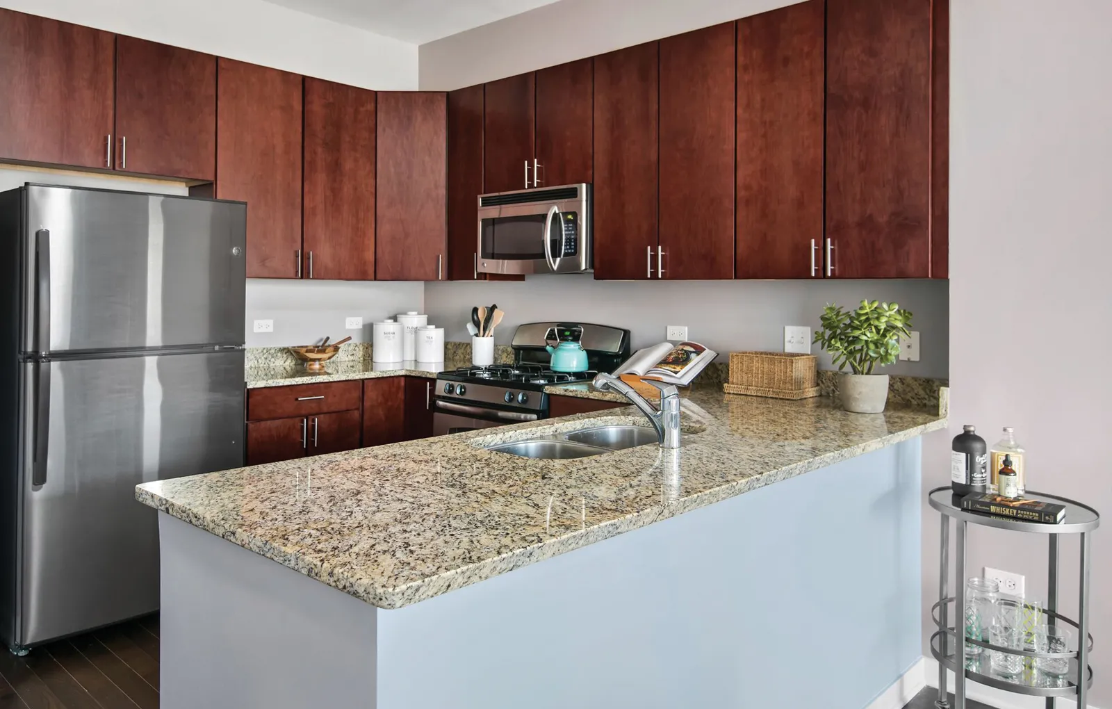 living room at Burnham Pointe Apartments in Chicago