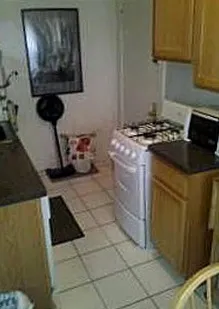 kitchen with gas range at 1003-1009 West Oakdale Apartments