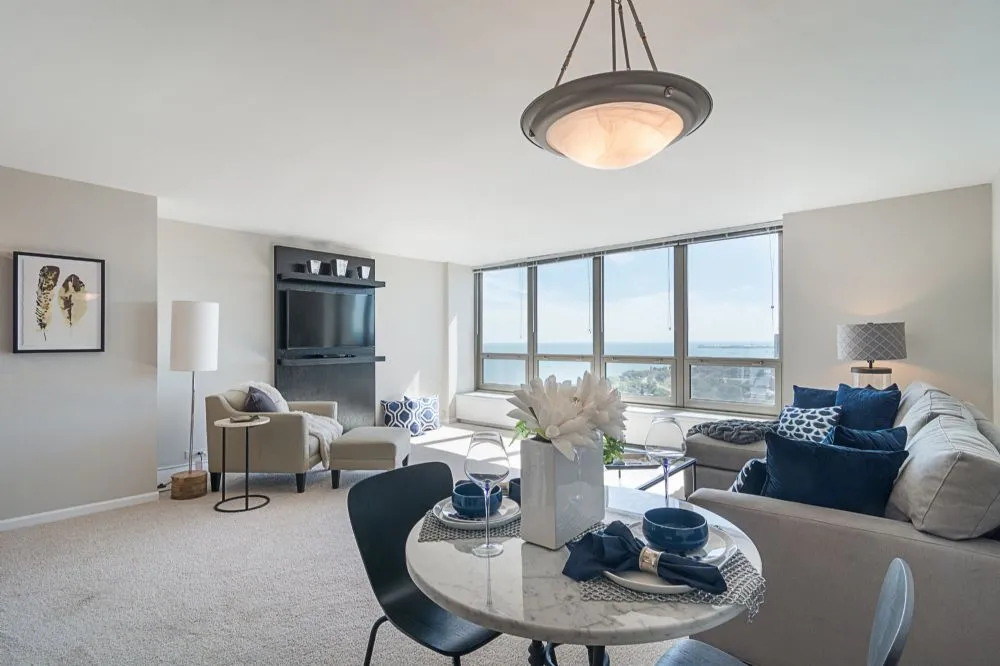 Spacious One Bedroom Living Room