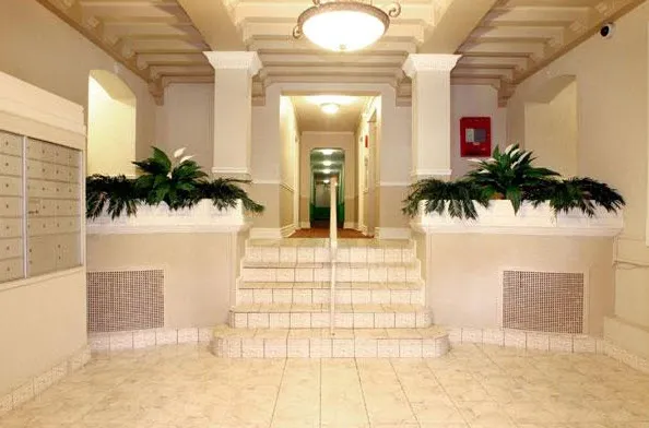 front yard and loggy of Plaisance Apartments inWoodlawn Chicago