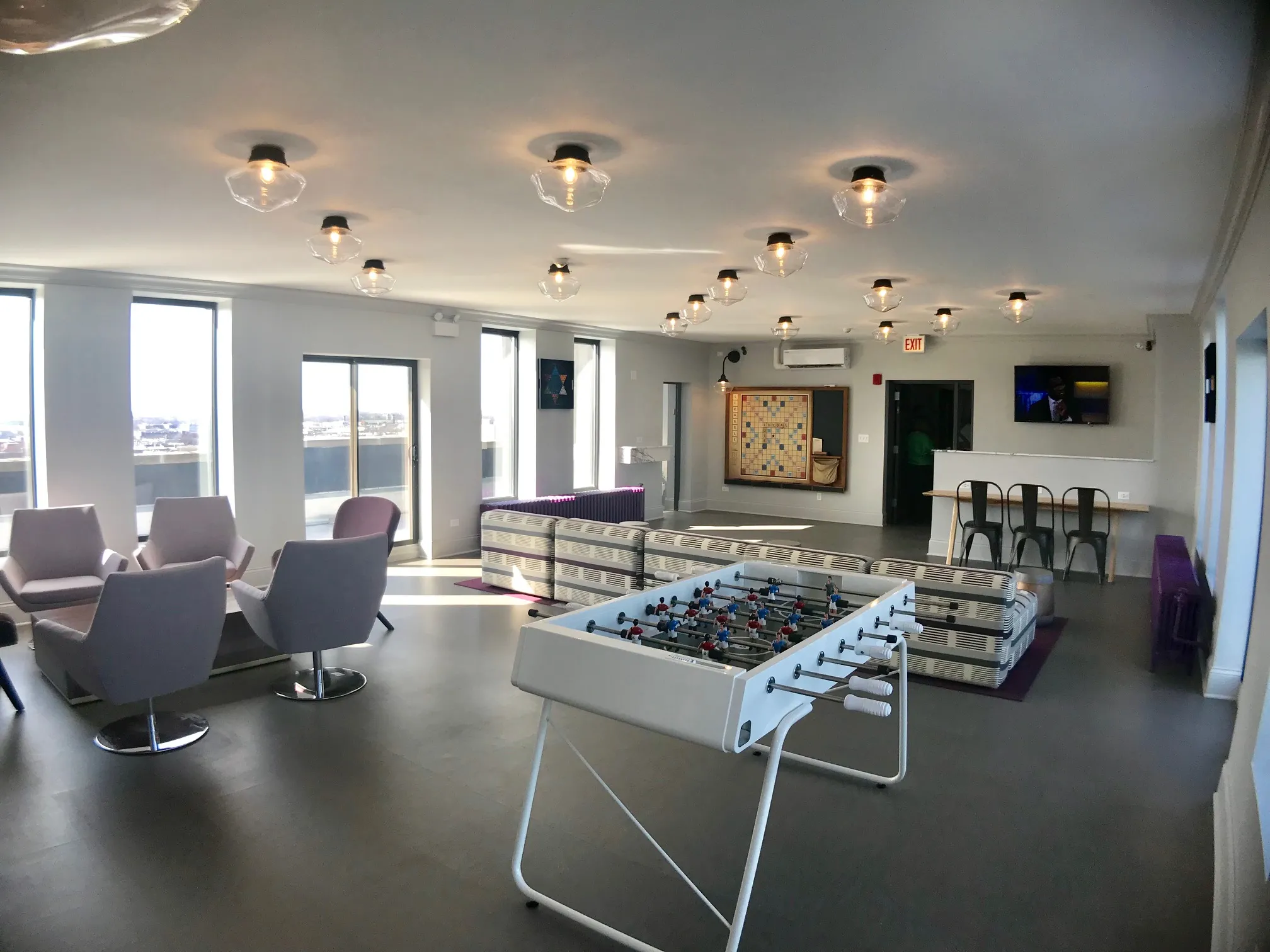 one bedroom living room with wood flooring at 1033 West Loyola Apartments
