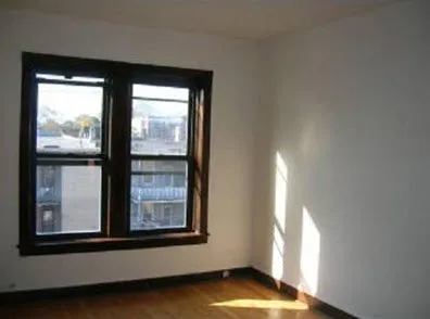 exterior entry courtyard of Schubert Square Apartments in Logan Square