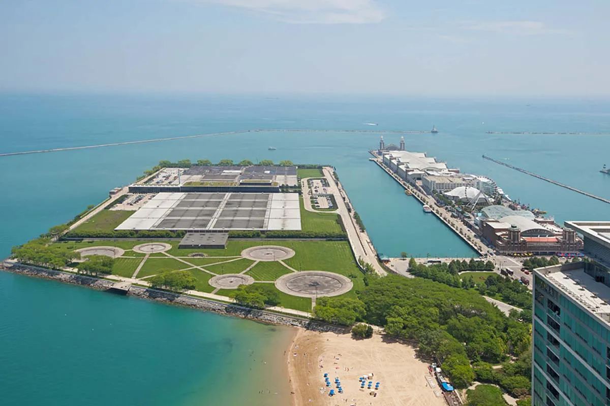 View of Navy Pier from Axis Apartments Chicago in Streeterville Rooftop