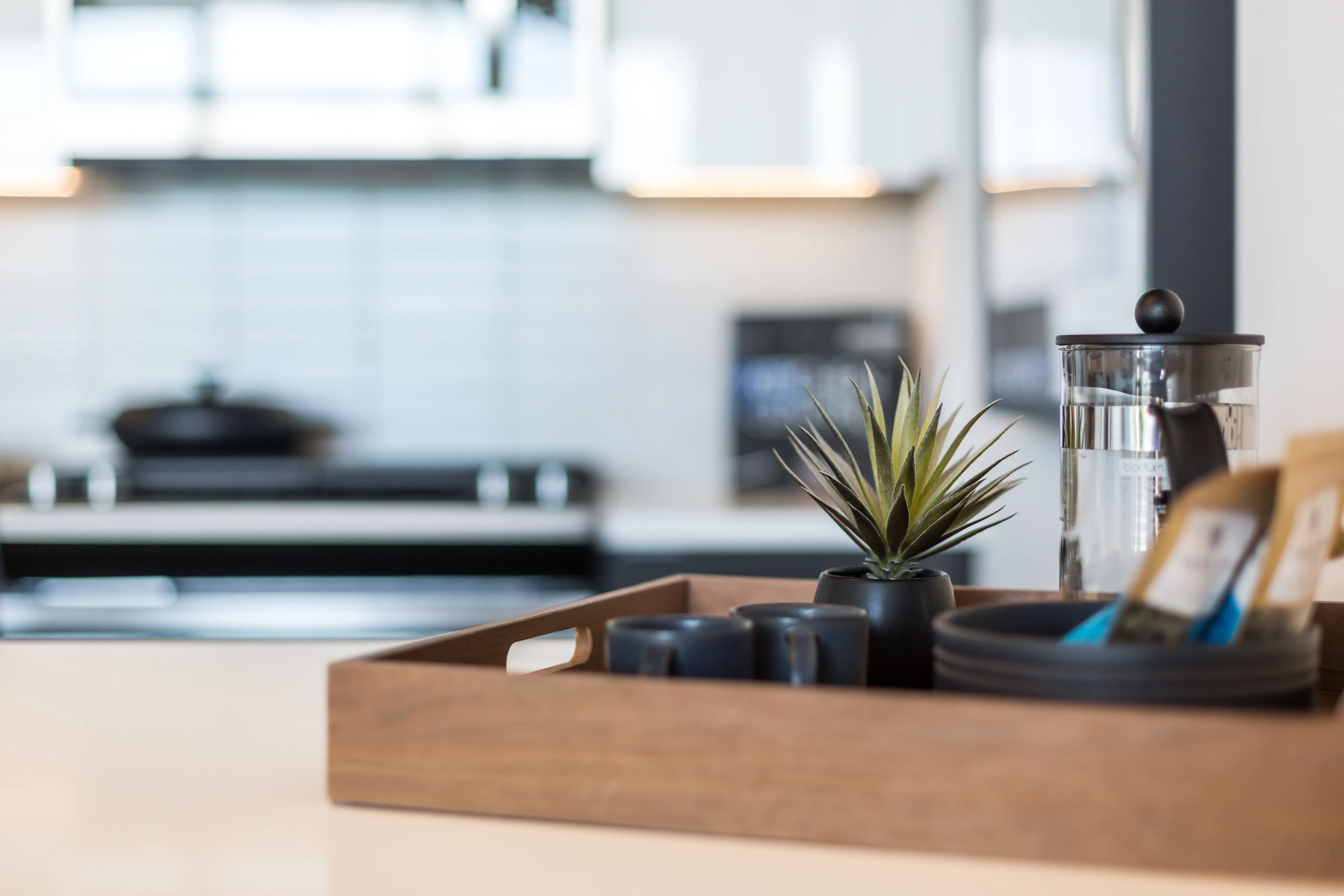 1 bedroom unit kitchen and living at Viridian on Sheridan Apartments