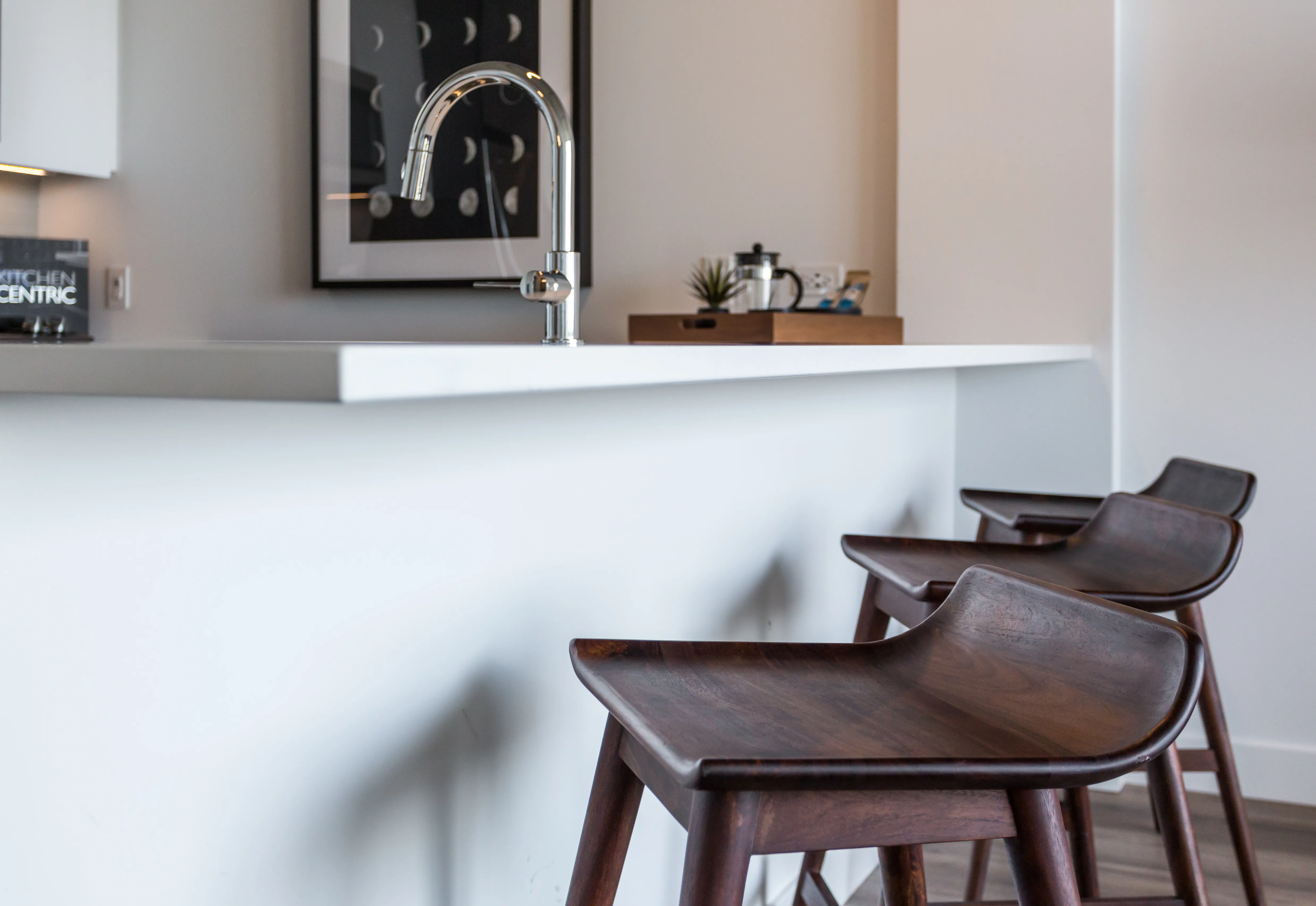 1 bedroom unit kitchen and living at Viridian on Sheridan Apartments