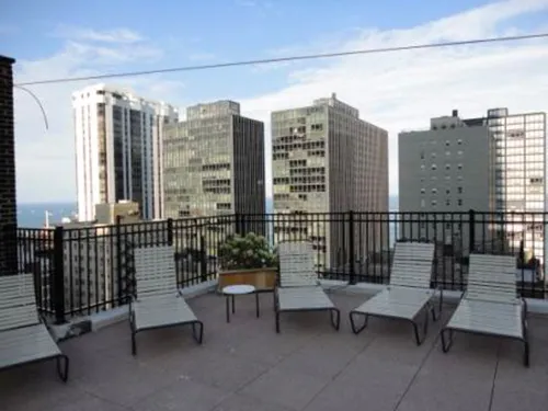 master bedroom at 211 E Delaware Apartments in the Gold Coast Chicago