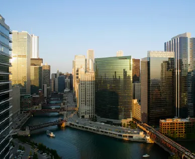 exterior tower at Left Bank Apartments in Chicago