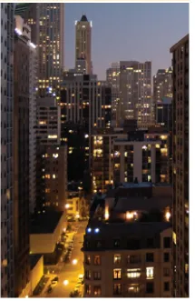 roof deck at 1350 N Lake Shore Apartments with view of downtown Chicago