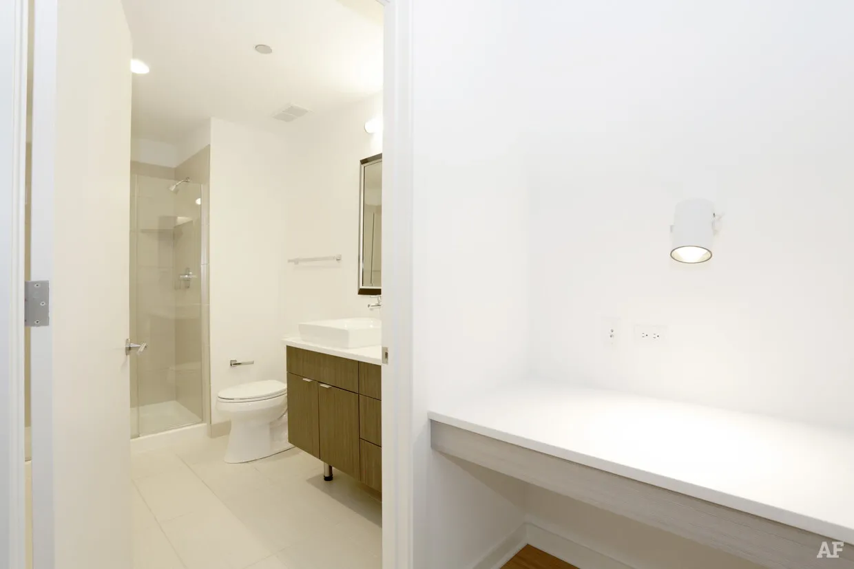 Bathroom at Webster Square Apartments in Lincoln Park, Chicago